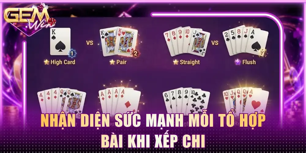 Nhận diện sức mạnh mỗi tổ hợp bài khi xếp chi