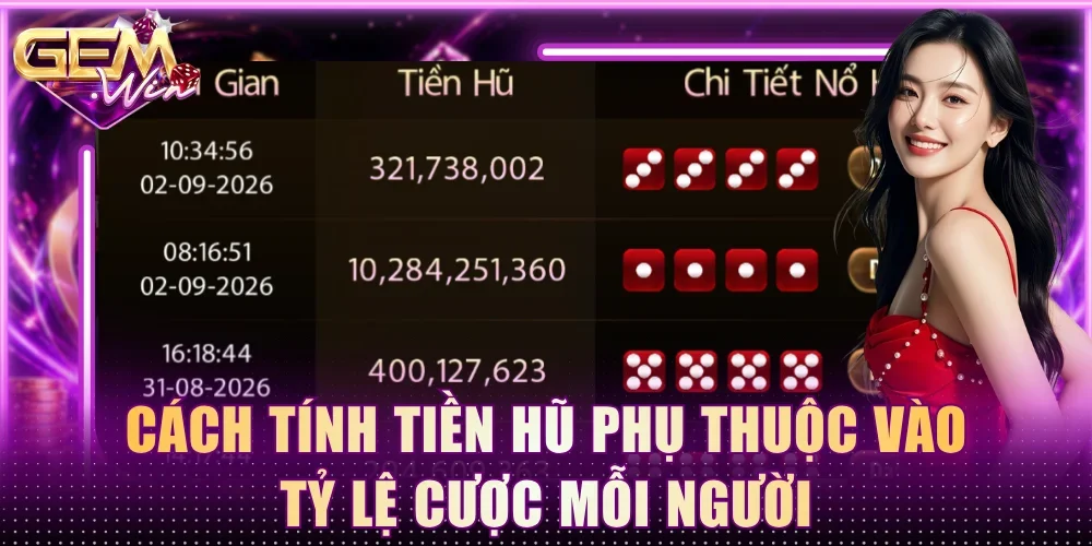 Cách tính tiền hũ phụ thuộc vào tỷ lệ cược mỗi người