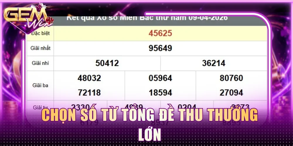 Chọn số từ tổng đề thu thưởng lớn