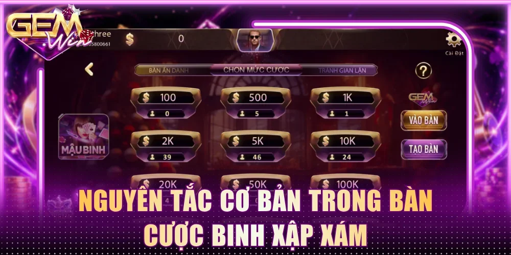 Nguyên tắc cơ bản trong bàn cược binh xập xám