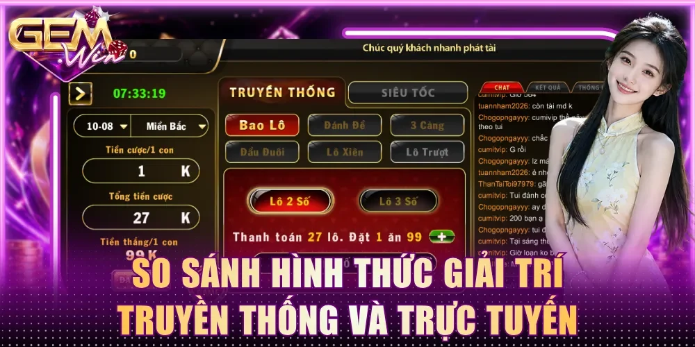 So sánh hình thức giải trí truyền thống và trực tuyến