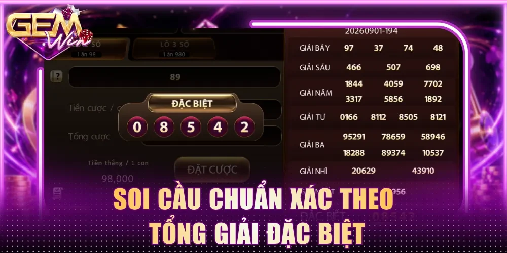 Soi cầu chuẩn xác theo tổng giải đặc biệt