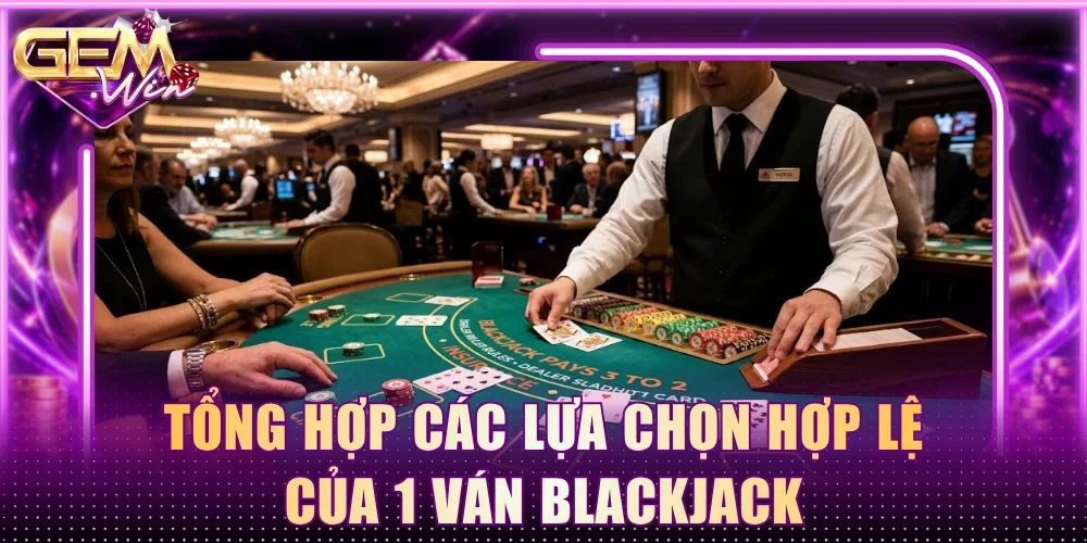 Tổng hợp các lựa chọn hợp lệ của 1 ván blackjack